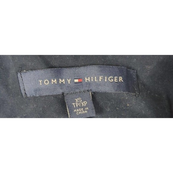 Rare TOMMY HILFIGER Jacket Blazer Pea‎ Coat BIG BLOCK 85 Spell Out Logo Sz XS - Picture 3 of 3